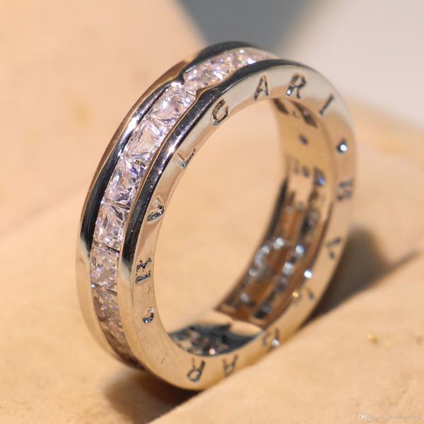

classical fashion jewelry 925 sterling silver silver full princess cut white z cz diamond gemstones promise women wedding bridal ring, Slivery;golden