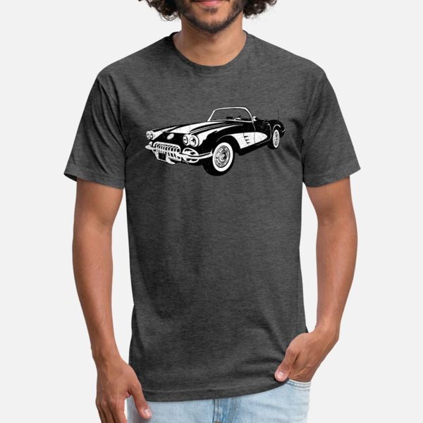 

1960 chevrolet corvette t shirt men design 100% cotton plus size 3xl vintage interesting humor summer style kawaii shirt, White;black