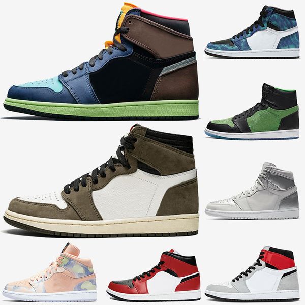 

1s mens basketball shoes fearless jumpman 1 high og bio hack retro pherspective chicago black toe light smoke grey tie-dye womens designer