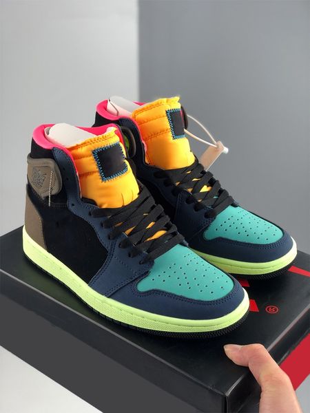 

new 1 high og bio hack basketball shoes for men women baroque brown black laser orange racer pink fashion sneakers with box
