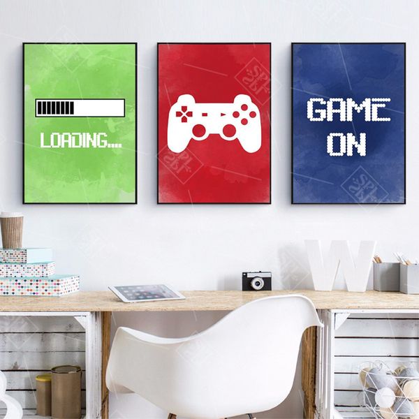 

video game wall art canvas painting gaming room decor posters and prints abstract party artwork picture for boys room decoration