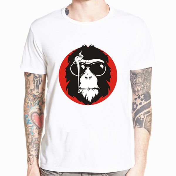 

новые короткие рукава обезьяна printed мужчины tshirt прохладный мужские футболки топы футболка мужская повседневная мужская футболки street