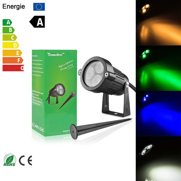 

dc 12v outdoor led garden lawn light 3*3w landscape lamp spike waterproof black path bulb warm white green spot lights