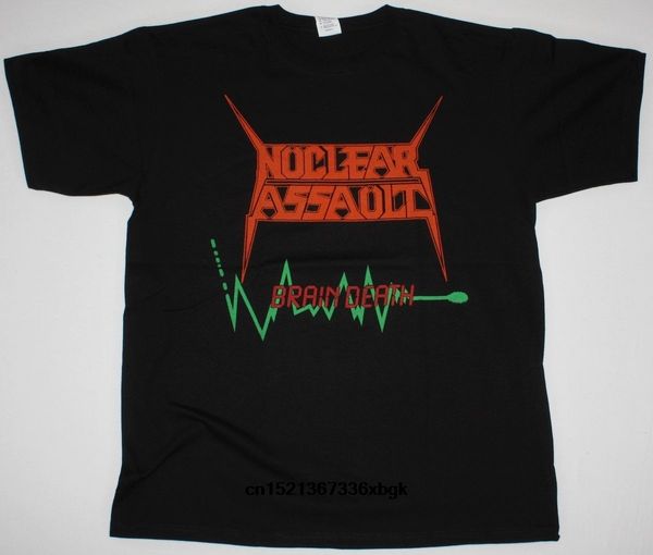 

ядерное нападение brain death s.o.d. anthrax исход thrash metal new черная футболка с коротким рукавом дешевые продажа хлопка футболку