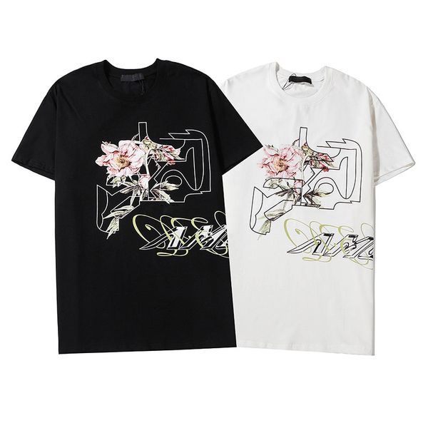 

men's t-shirts 2020 summer new mens letter and floral print shirts fashion men casual breathable tee 2 colors asian size s-2xl, White;black