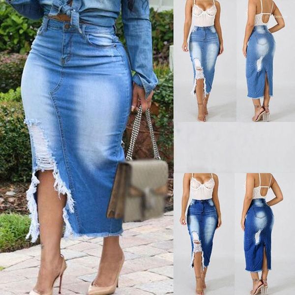 

plus size females clothing summer womens designer skirts solid color printed slim hole hip skirts fashion, Black