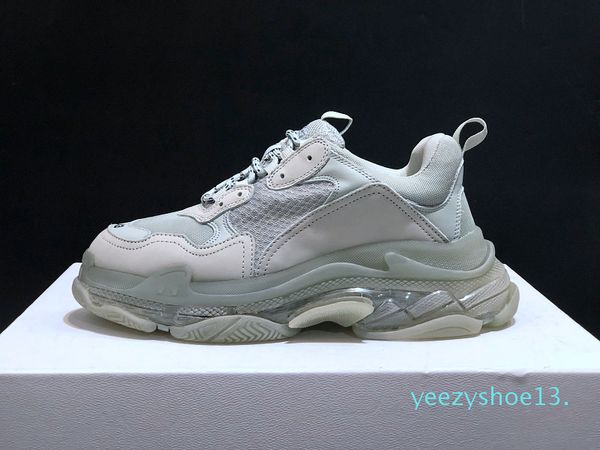 

новый париж 17fw triple s кроссовки мужчины женщины повседневная обувь тройная s чистый подошвой белый зеленый черный красный радуга спортив, Black