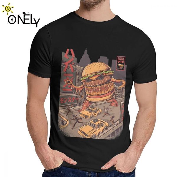 

for man t-shirt burgerzilla japan anime great geek crewneck hip hop short sleeve