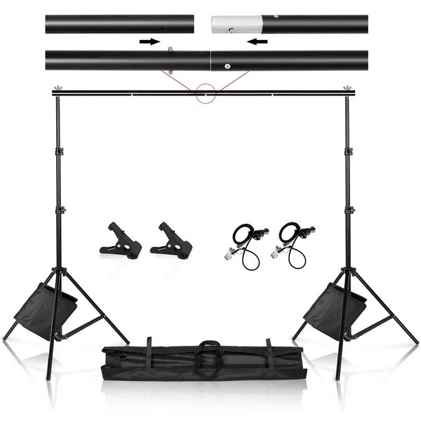 

lighting & studio accessories pography po video tall backdrop stand frame background support system kit with clamp sand bag carry