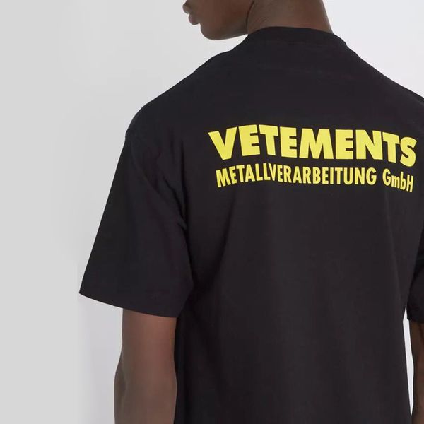 

18ss vetements logo printed tee black color short sleeves men women summer casual hip hop street skateboard t-shirt hfymtx167, White;black