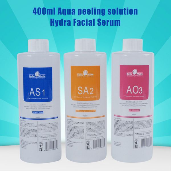 

aqua peeling solution 400ml per bottle 3pcs set hydra facial serum for normal skin for hydro facial dermabrasion