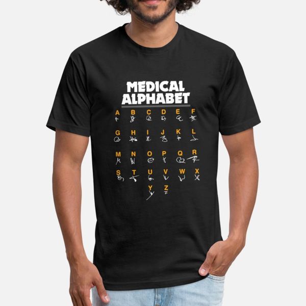 

medical alphabet for doctors nurses chemists t shirt men printing cotton round collar gents cute new style spring normal shirt