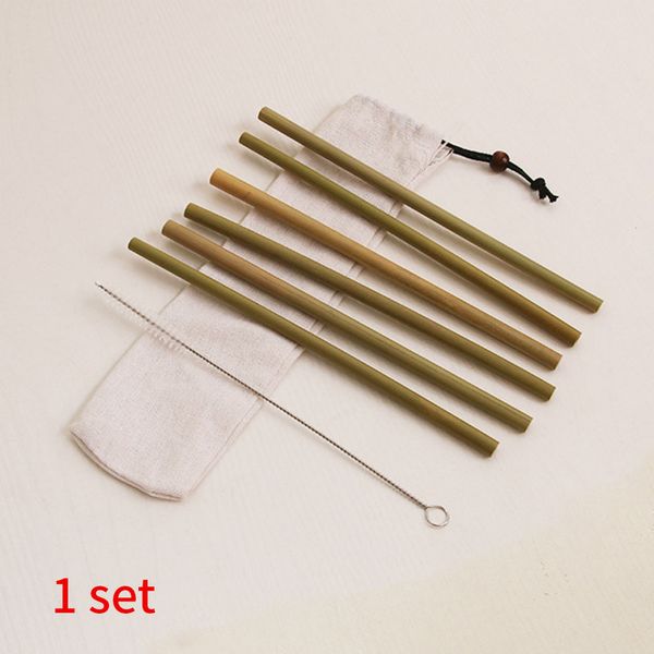 

7pcs eco friendly wedding drinking bar party straw set reusable natural bamboo