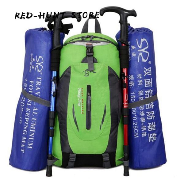 

outdoor bags 30l water-resistant daypack reflective stripe hiking camping backpacks for men women large capacity backpack