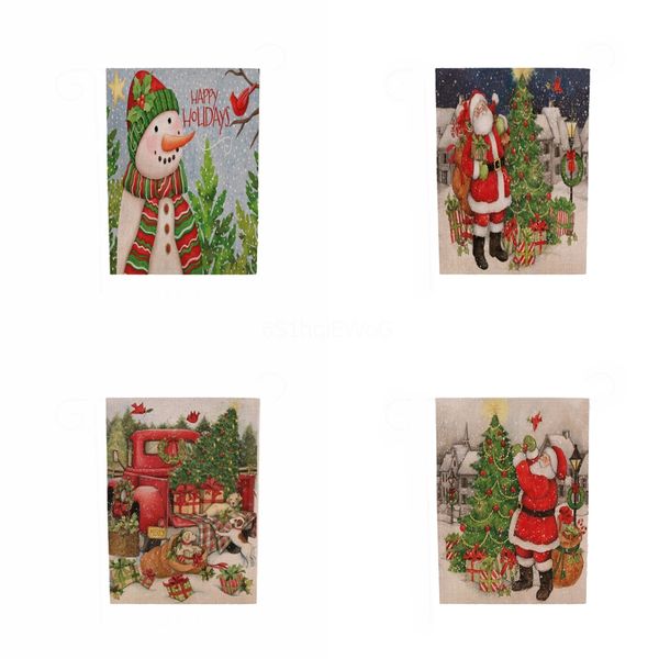 

fashion new solid new printed christmas string flag supplies christmas ornaments santa claus flag triangle flag#886