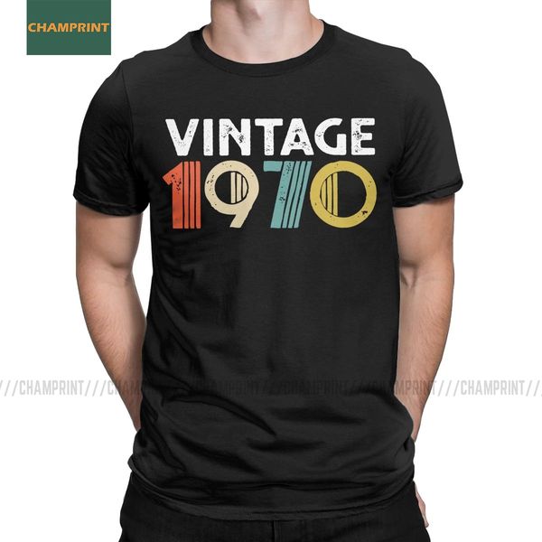 

новизна урожай 1970 пятидесятый день рождения футболки мужчины круглый шеи 100% хлопок рубашка 50 years old с коротким рукавом майка для взр