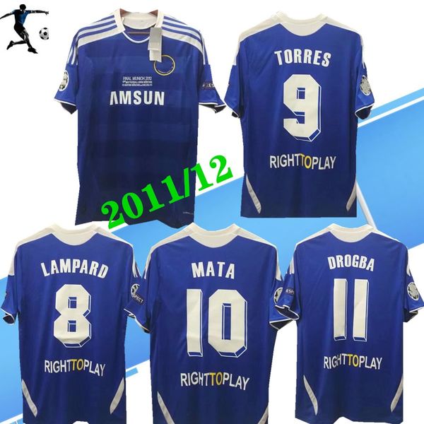 

2011 2012 chel home shirt retro soccer jerseys drogba#11 lampard#8 terry#9 mata#10 sea 11 12 classic retro football shirts, Black;yellow