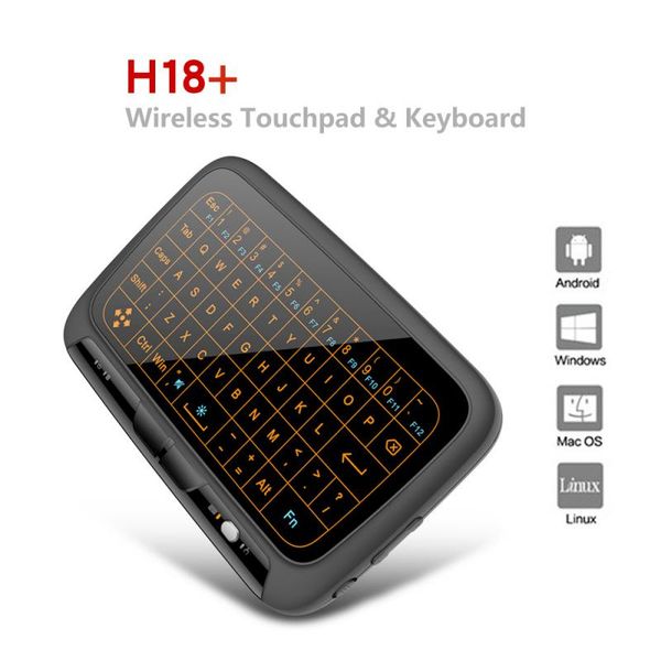 

h18+ 2.4ghz mini wireless keyboard touchpad with backlight function air mouse