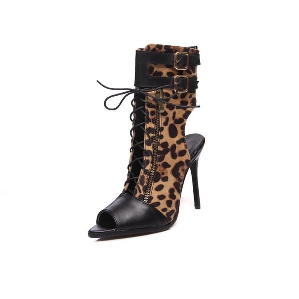

qplyxco fashion high heel 11cm sandals women custom big size 46 peep toe summer cool boots party wedding shoes 192-2, Black