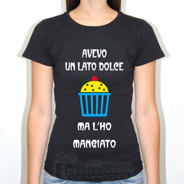 

2019 casual outwears popular design o neck short sleeved t-shirt slim fit maglietta donna lato dolce l'ho mangiato cake t shirt