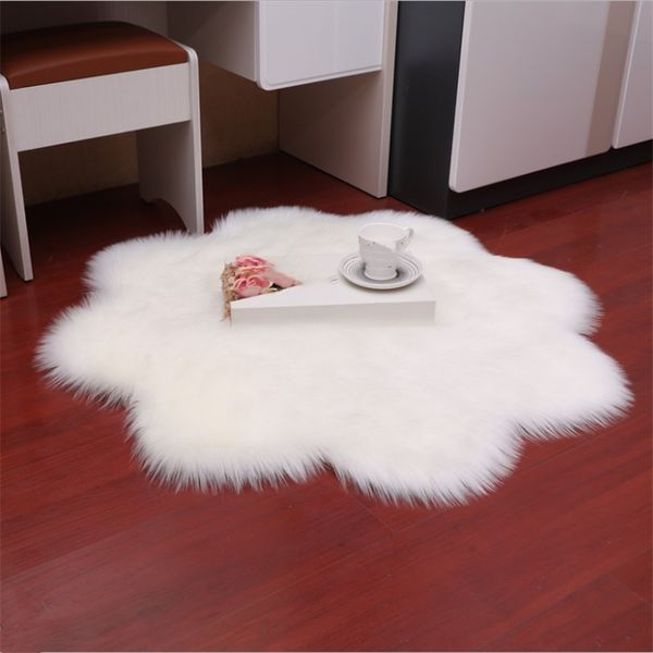 

imitation wool carpet living room sofa bedroom bay window plum blossom rug home decoration multi-shape customizable floor mat