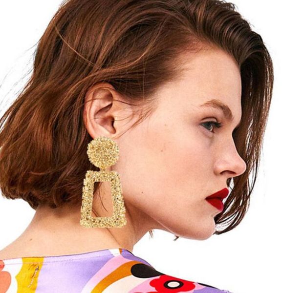 

european and american fashion geometric metal creative big earrings, personalized creative explosion earrings jewelry, Silver