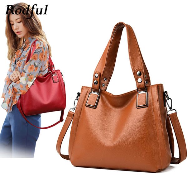 

fashion large female handbags soft leather tote shoulder bag women's 2020 big black red hand bag woman dark blue