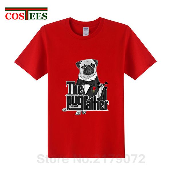 

2019 new arrival parody the pugfather t shirt men funny pug life t-shirt kawaii animal printed tshirt cute pug hipster tees