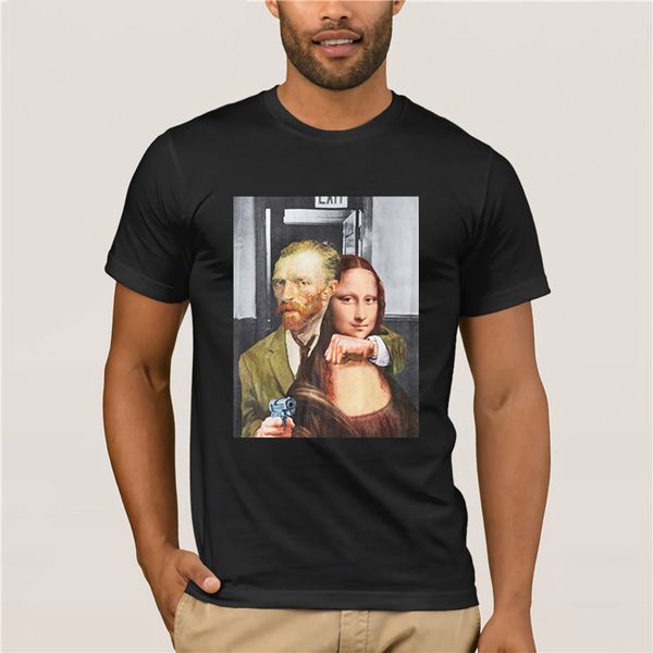 

new novelty punk 2019 men gunner mona lisa t-shirt hip hop skateboard street cotton fashion summer t-shirts tee top