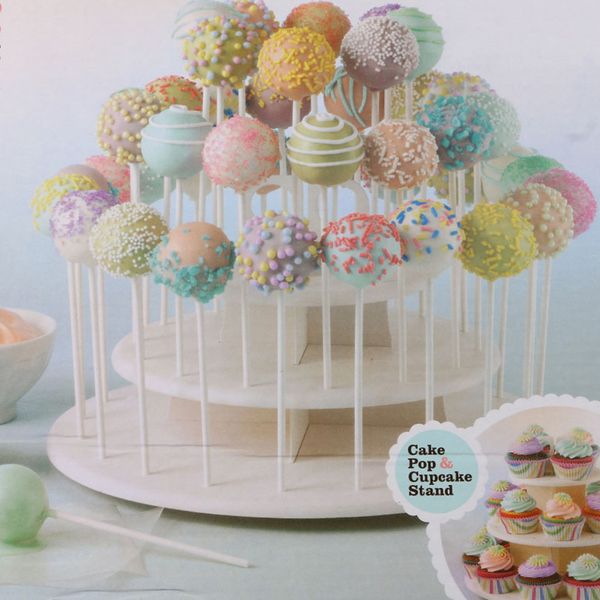 

3 tier dessert display round plate lollipop hole accessories diy rack cake stand