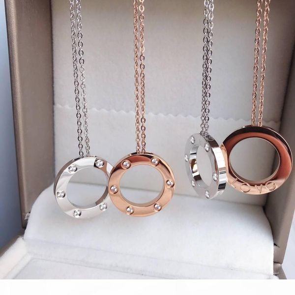 

love pendant necklace titanium steel rose gold pendant party wedding necklace classical never fade fashion jewelry without box, Silver