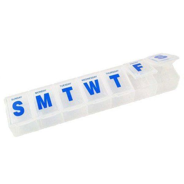 

7 day empty pill box travel tablet medicine storage organizer case pp weekly