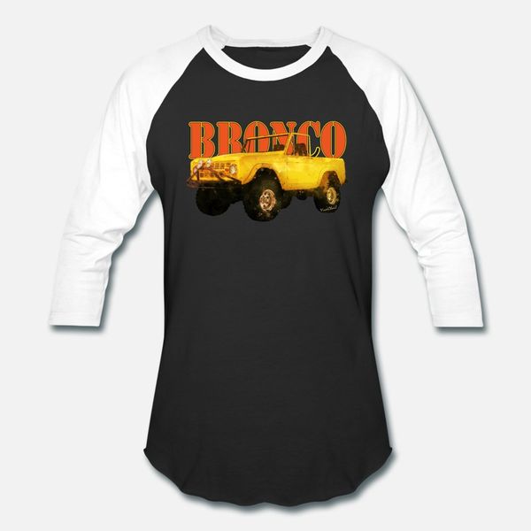

69 yellow bronco t shirt men crazy tee shirt round collar letter crazy humor summer style standard