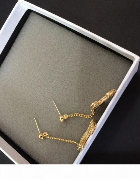 

popular fashion high version gold color drop earring for lady women lady jewelry for bride with black flannel bag, Silver