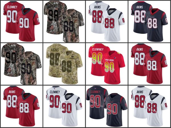 

houston texans red 90 jadeveon clowney red90 jadeveon clowney white blue nfl team color stitched football vapor untouchable jer, Black;red