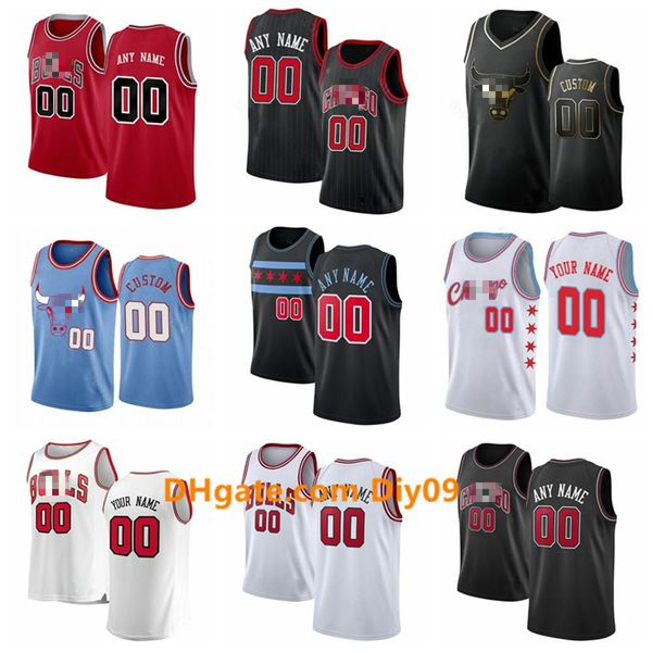 

customized chicago bulls jersey mens women kids custom name number 8 lavine markkanen 1 rose city swingman basketball jerseys, Black;red