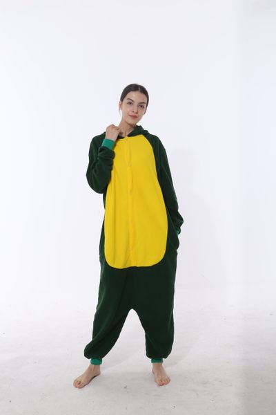 

mascot couple animal pajamas hooded color home wear spring and autumn new flannel cartoon one-piece pajamas parent-child, Red;yellow