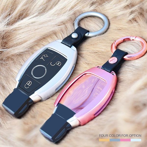 

aluminum key case mirror cover fob case shell holder keychain for a b r g class glk gla w204 w251 w463 w176, Silver