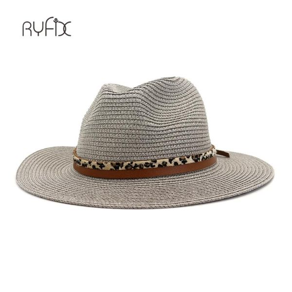 

summer beach women hat brim ladies sun hat casual panama jazz straw sun visor cap ha233, Blue;gray
