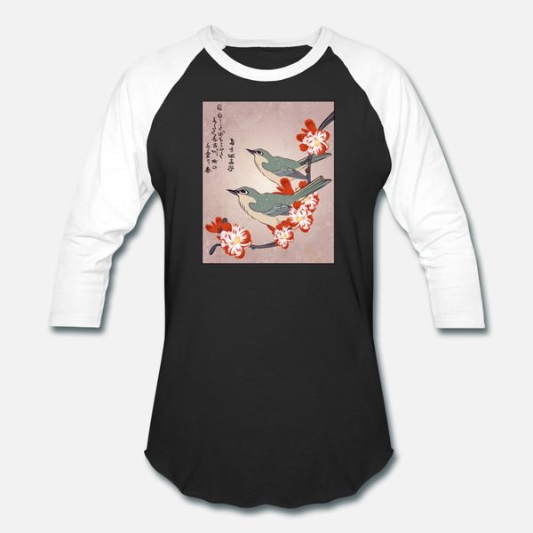 

японское искусство birds on peach tree blossom японская t shirt мужчины печати хлопок размер s-3xl trend graphic новая мода весна осень нови