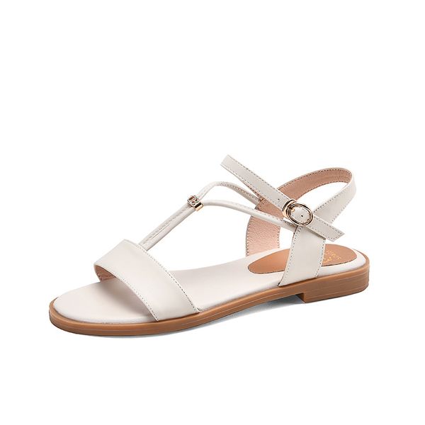 

brand new plus size 33-43 summer sandals women's genuine leather women shoes woman casual party summer shoes, Black