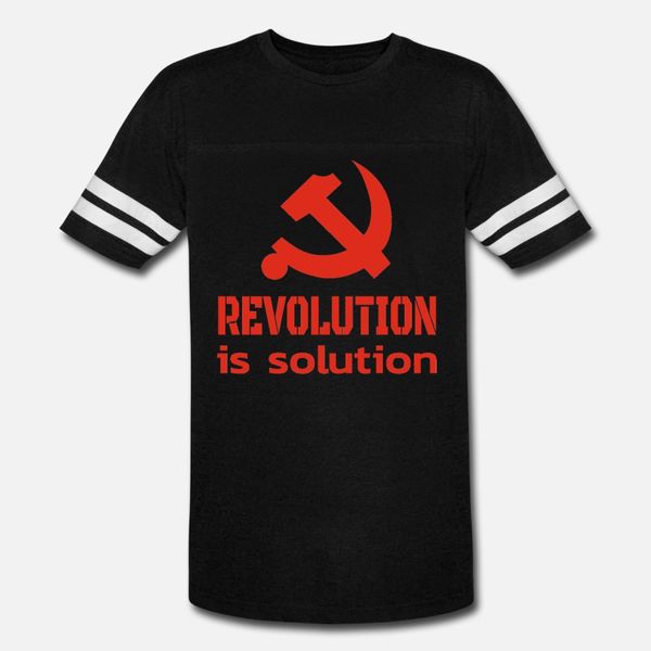 

revolution is solution communism slogan t shirt men designs cotton round neck leisure interesting authentic spring autumn formal shirt