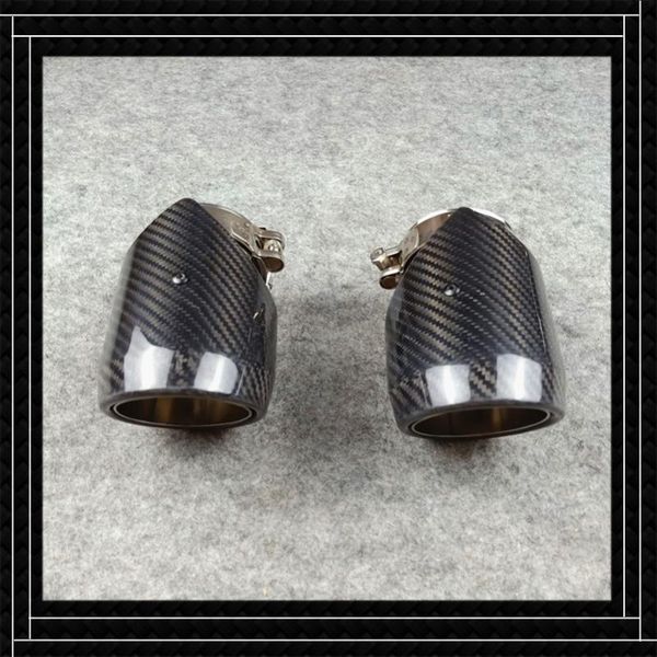 

1 pair glossy black carbon fiber exhaust pipe fit for all cars out 89/101/114 mm the new styling muffler tip