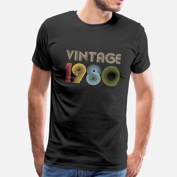 

40 th birthday born in 1980 gift tee t shirt men personalized short sleeve round collar letters loose humor summer style letters shirt