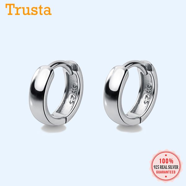 

trustdavis man/women's 925 sterling silver hoop earrings cute neat gift forgirls/boys fine jewelry accessory party gift da1417, Golden;silver