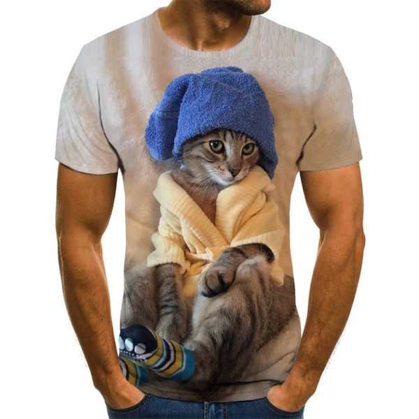 

new cool 3d print two cat streetweart 3d print shirts graphic harajuku hippie men clothing