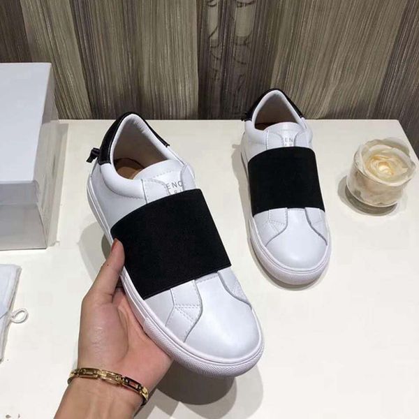 

fashion real leather handmade multicolor gradient technical fabric sneakers man women famous shoes 04 j9, Black