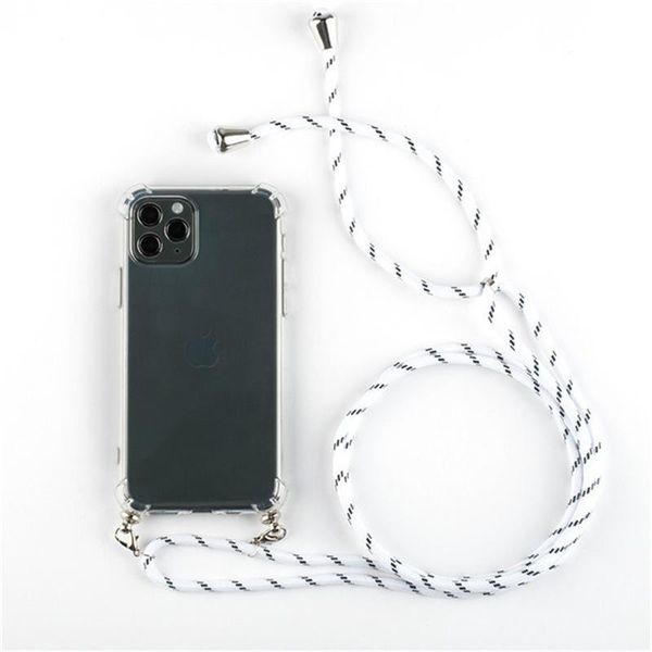 

for iphone 11 pro max x 6 6s 7 8 plus xr xs transparent phone case lanyards crossbody necklace cord with rope cover