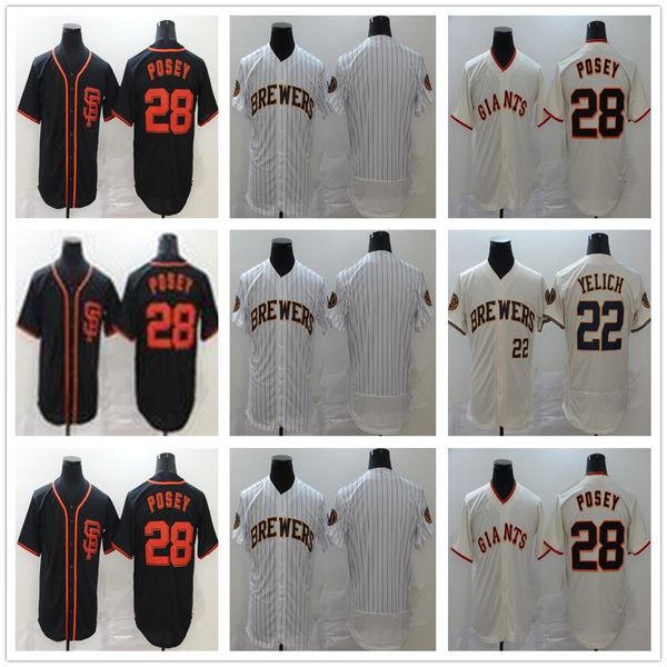

2020 men women kids giants 22 christian yelich 28 buster posey 35 brandon crawford 40 madison bumgarner baseball jerseys, Blue;black