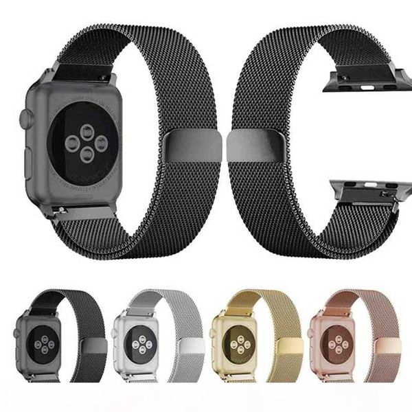 

steel watch strap for apple watch band strap 42 44 38 40mm milanese loop with protective case watchband for iwatch series 4 3 2, Black;brown